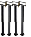 Four Piece Adjustable Furniture Legs Set Stainless Steel Round Cabinet Feet Heavy Duty Bed Replacement Feet