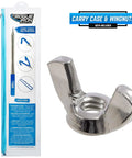 Telescoping Disc Golf Retriever Pole 16 Inches To 16 Feet Blue Grabber with carry case and wingnuts for disc recovery
