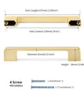 5 Inch Brushed Gold Cabinet Pulls Set Of 10 Zinc Alloy Handles dimensions and screws display