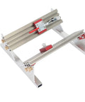 Dead On Accuracy Table Saw Drawer Jig Locator Features Built In Tilt Limiters And Dual Height Slides, aluminum frame with adjustable slots.