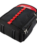 Badass Low Profile Backpack With Twenty Two Pockets And Heavy Load Bearing Harness For Tradesmen Ballistic Canvas Build, side view.