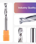 SpeTool 5pc up-cut spiral router bit set, 1/4 in cutting diameter and shank, solid carbide for woodworking