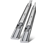 Four Pairs 22 Inch Soft Close Ball Bearing Drawer Slides With 200 Lb Capacity In Zinc Plated Steel, angled view