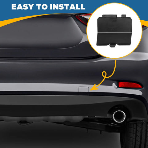 Rear Bumper Tow Hook Cover for Mazda 6 Atenza 2013 2014 2015 2016 2017 Right Passenger Side Gray Easy DIY Install Tow Eye Cap Trailer Hitch Cover GJR9 50 EL1 51 shown on car