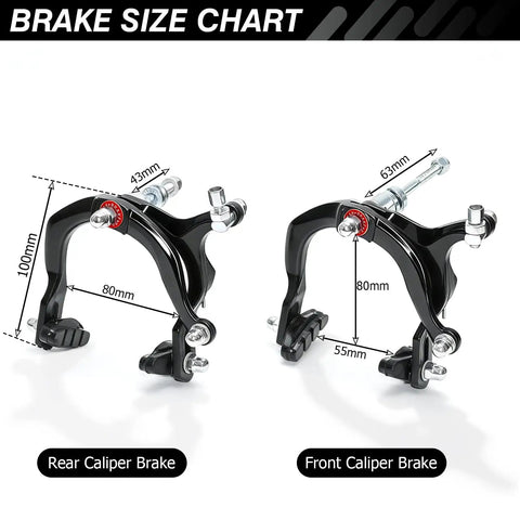 All In One Front And Rear C Caliper Brake Kit For Kids Bikes Compatible With Road Mountain And Hybrid Bikes size chart