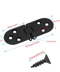 Badass Black Butler Tray Hinges Heavy Duty Folding Flip Top Hardware For Cabinet And Dresser Fix Premium Steel Build dimensions 78.7mm x 29.5mm.