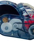 Side view of Pro Heat Turbo Brush Attachment For Deep Carpet Cleaning And Upholstery, showcasing internal gears and transparent casing.