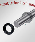 1-1/2 Inch Bore Clamp-On Set Screw Collar, 2-3/8 Inch OD, black oxide coated on steel shaft close-up view