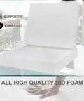 Deep Seat Patio Cushion Set 24x24 Waterproof Outdoor Chair Cushions With Fade Resistant Removable Covers Handy Handle And Adjustable Straps For All Weather Patio Yard Garden Furniture Comfort shown with high-quality foam core.