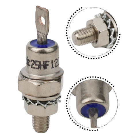 High Performance Stud Mount Diode 1200V For Welding Machine Power Supply Converter And Motor Control With Wide Current Range And Easy Maintenance Design, showing metal construction and mounting stud.