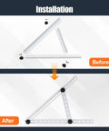 Before and after installation of 16 Inch Solar Panel Mounting Brackets Kit With Adjustable Tilt And Foldable Legs