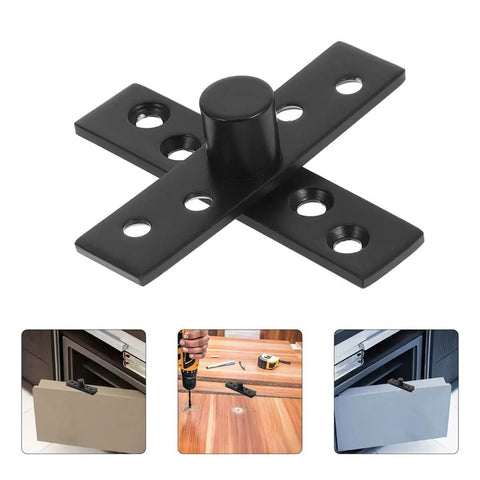 2 Pack Stainless Steel Heavy Duty 360 Degree Hidden Pivot Hinges for Wood Doors Matte Black Concealed Center Shaft Door Hardware