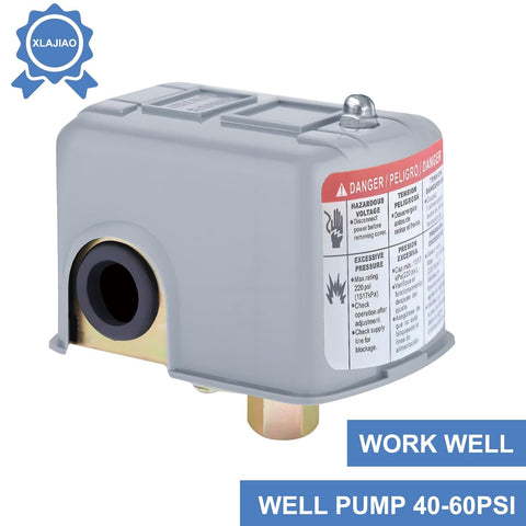 Well Water Pump Pressure Switch 40 60 PSI With Adjustable Differential One Quarter Inch NPT Auto Control, side view