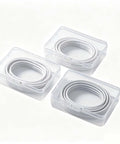 Transparent Stackable Cable Management Box For Home Office Desk To Organize Power Strips And Wire Cords While Helping You Kick Clutter To The Curb And Keep Your Setup Looking Fresh with coiled cords inside.