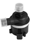 Electric Auxiliary Water Pump Assembly Direct Replacement Engine Coolant Pump 059121012B showing black aluminum design and connectors.