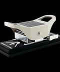 Side view of 2-In-1 Slot Hole Punch For Paper And PVC Cards - Heavy Duty All Metal Corner Rounding And Slot Punch Tool with black base.
