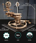 Hands On Mechanical Tellurion Three Dimensional Puzzle Wooden Model That Shows The Sun Earth Moon Cosmic Dance Explains Day And Night And Moon Phases With Realistic Orbital Motion For Science Fans And Curious Minds, 12 in tall
