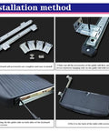 Installation method for Premium 350mm Heavy Duty Drawer Slides Featuring Rock Solid Ball Bearing Runners with components laid out.
