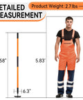 Diagram showing measurements of Beefy Heavy Duty Garden Hoe With 58 Inch Fiberglass Handle Long Reach Weeding Hoe 6.3 Inch