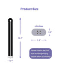 Product size diagram of 40W Black Light Replacement Bulb for Black Flag BZ 40 Series Bug Zappers, showing dimensions and 4-pin base.