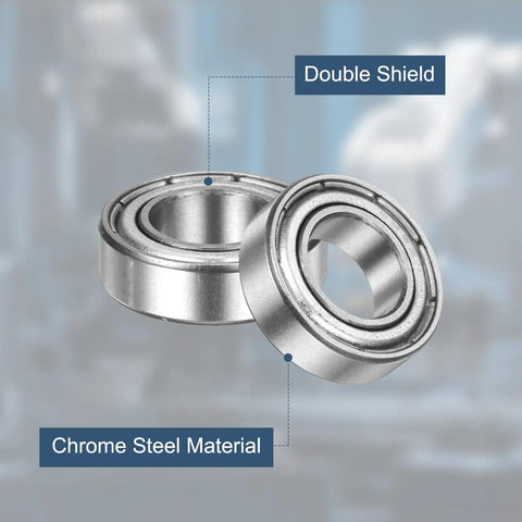 10 Pack Deep Groove Ball Bearings 9 X 17 X 5mm Chrome Steel Double Shield ABEC 5 For Electric Motors, Home Appliances, Industrial Machinery