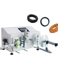 Heavy Hitter Automatic Cable Winding Reel With Digital Meter Counter And Precision Cutting Touchscreen showcasing cables and touchscreen interface.