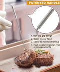Stainless Steel Meat Probe Replacement With Non Slip Grip, 8.5 Inch Probe, 40 Inch Cable, Food Grade Safe For Grilling And Smoking, Fits Most Digital Meat Thermometers, Easy Plug In And Pull Out, Durable Kitchen Gear used on steak