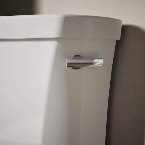 Side view of Wellworth 1.6 GPF Toilet Tank Rough In High Performance Flush Sleek Curved Design with durable ceramic finish.