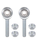 Heavy Duty Rod End Joint Bearing 2 Pack 5/16 Bore 5/16-24 UNF Right Hand Thread With Jam Nuts Beefy Zinc Plated Carbon Steel Housing And Chrome Steel Ball CM5 Male Rod End, with nuts