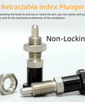 Heavy Duty Stainless Steel Ball Nose Spring Plunger Push Fit Retract Index Pin For Precision Positioning Built Tough For Smooth Industrial Machinery M16 Thread with non-locking design.
