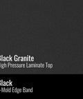 Black granite laminate top texture of 36 Inch Square Pub Table, 29 Inch High, Commercial Grade With Durable Black Granite Laminate Top.