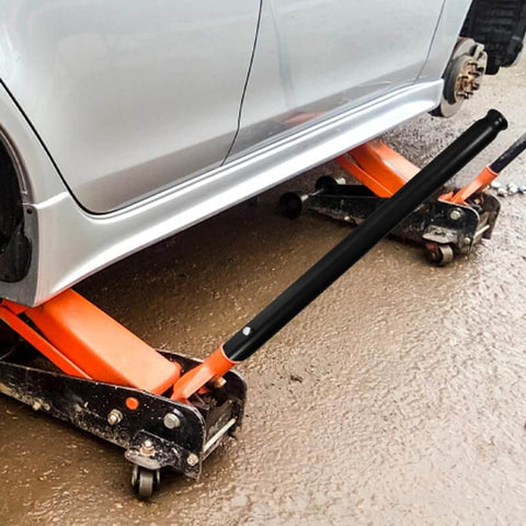 Floor Jack Handle Replacement Set 2 Pack Horizontal Hydraulic Jack Handles Poles Lever For 3 Ton Floor Jacks in use
