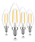E14 European Base LED Filament Edison Bulb 2W Warm White 2700K Non Dimmable Four Pack For 85 To 265V AC Compatibility