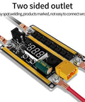 Digital Power Spot Welder Control Board Kit With Dialed In 99 Gears 8V 24V Range Spot Welding Pen For Lithium Battery 0.1 To 0.2mm Nickel Plate With Shell Type A Medium, displaying two sided outlet feature.
