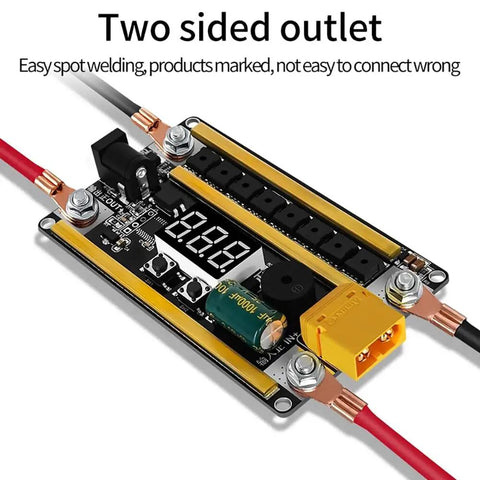 Spot Welder Board With Digital Display 99 Gear Adjustable Power Levels 8V To 24V Type B USEUBU08991X with two-sided outlet.