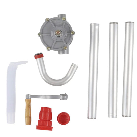Heavy Duty Rotary Drum Pump With Hand Crank Handle Aluminum Alloy Construction Siphon Transfer Pump For 55 Gallon Buckles Fuel Lubricant Oil Dispensing Tool Efficient Flow Rate Quick Manual Transfer Solution