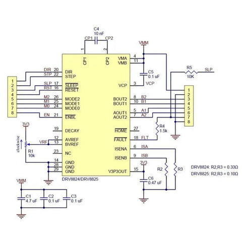 Schematic diagram of four axis CNC shield V3 expansion kit for Arduino with DRV8825 stepper drivers and connections.