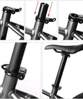 Aluminum Bicycle Seatpost Adapter Shim Sleeve 60Mm Fits 25.4 To 27.2Mm And 27.2 To 31.8Mm on bike frame, showing installation