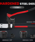 Heavy-Duty Metal Stud Punch Set With Seven Eighths Inch, One And One Eighth Inch, And One And Eleven Thirty-Seconds Inch Dies, 20 Gauge Capacity