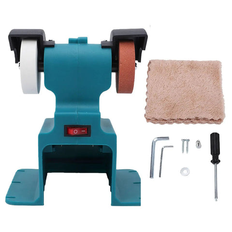 Hamwesh Mini Bench Grinder, 200W Cordless Electric Sander With 7000Rpm Speed, compact design with polishing and sharpening wheels.