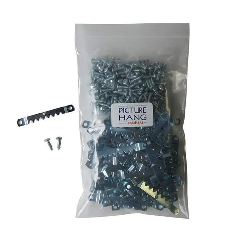 Pack Of 100 Sawtooth Picture Hangers For Frames With Screws Heavy Duty Frame Hanging Hardware That Supports Up To 10 Lbs Canvas Wall Hangers