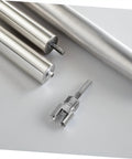 2 Piece Heavy Duty Carbon Steel Pipe Threader Kit For Internal And External Threading, includes threaded steel pipes and re-threading tool.