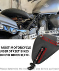 Leather Motorcycle Solo Seat With 3 Inch Spring Bracket Kit mounted on cruiser bike, showing springs and black finish.