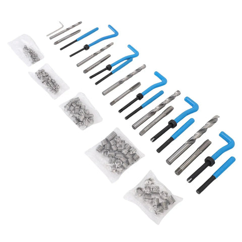 Thread Repair Kit 131Pcs Set With Metric Wire Inserts Taps Drills And Wrench For M5 M6 M8 M10 Screw Hole Repair Tools