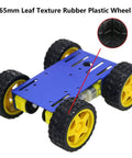 Dope Smart Robot Car Chassis Kit With Speed Encoder TT Motors 4WD Leaf Texture Wheels Metal Panel Platform For Arduino Raspberry Pi Microbit Educational Teaching Kit Blue