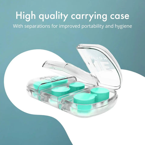 Open carrying case with Moldable Silicone Ear Plugs 28dB Noise Reduction For Sleeping Swimming And Concentrating Comfy Snoring Solution Soft And Flexible For All Day Use Reusable 12 Pack
