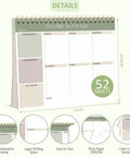 Undated Weekly To Do List Notepad 52 Large 8.5x11 Sheets Landscape Planner on display with spiral binding and task sections