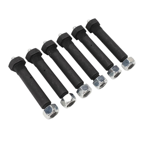Greaseable Spring Shackle Bolts For Trailer Axles 9 By 16 Inch 3 In 6 Pack With Lock Nuts And Knurled Shoulder Built Tough For 2000 3500 5200 6000 7000 Lb Class Double Eye Slipper Springs Steel Construction, 6 black bolts