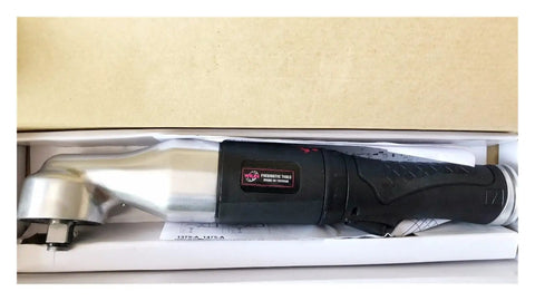 Industrial Grade Pneumatic Air Impact Wrench With 1/2 Inch Drive Mini Straight Build, compact design, silver and black finish.