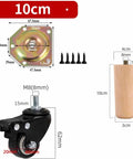 Tough As Nails Beech Wood Furniture Legs With Smooth Roll Casters And Secure Lock Brakes Adjustable Replacement Feet dimensions and components